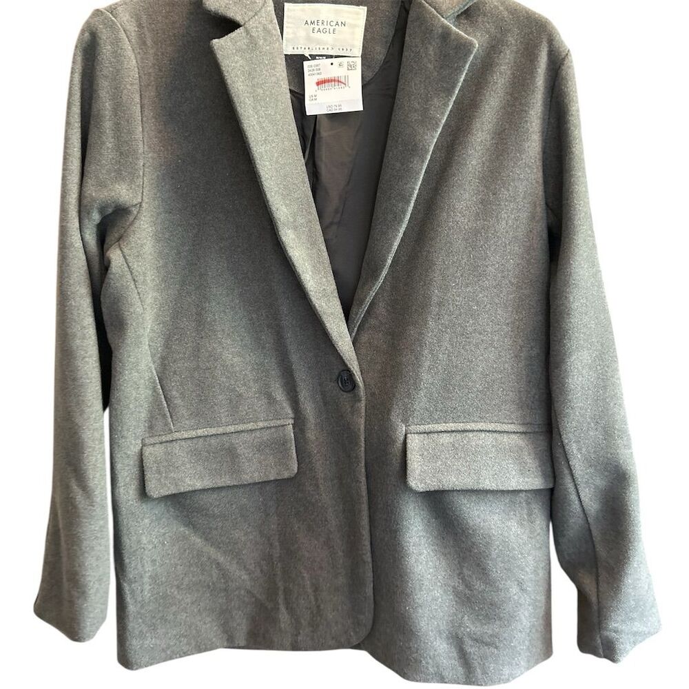 American Eagle Women's Gray Blazer Jacket Size M Casual Tailored Fit new